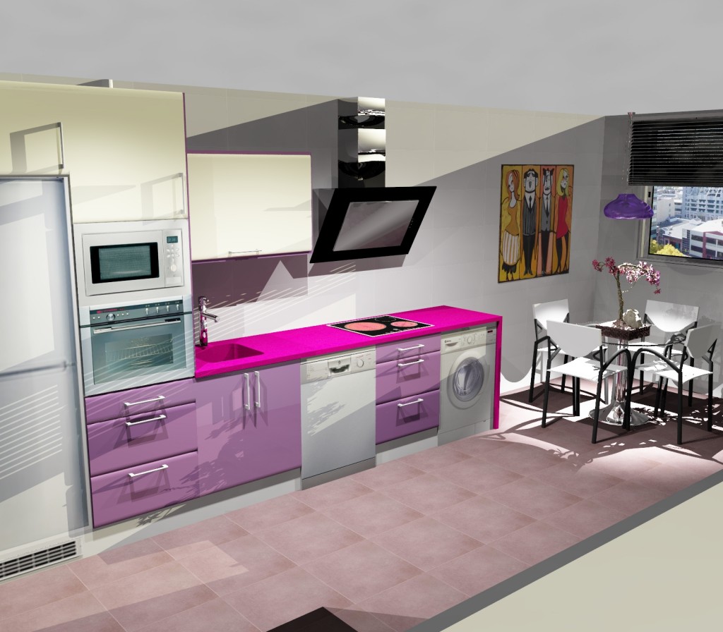 cocina con encimera en color | Nubau